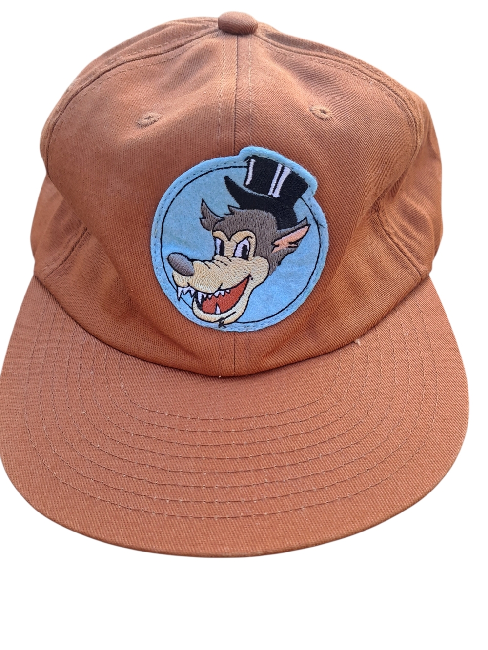 Weld Mfg Snapback Hat Orange Organic Cotton Wolf Patch Adjustable Cap